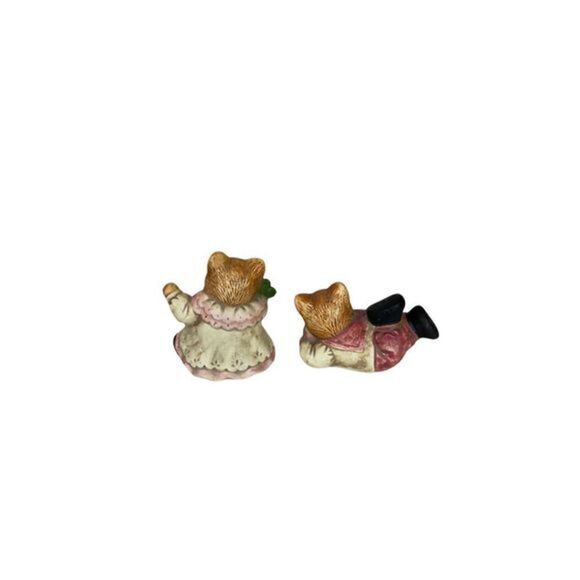 Vintage MIJ Victorian Style Kitty Cat Figures - Picture 2 of 3